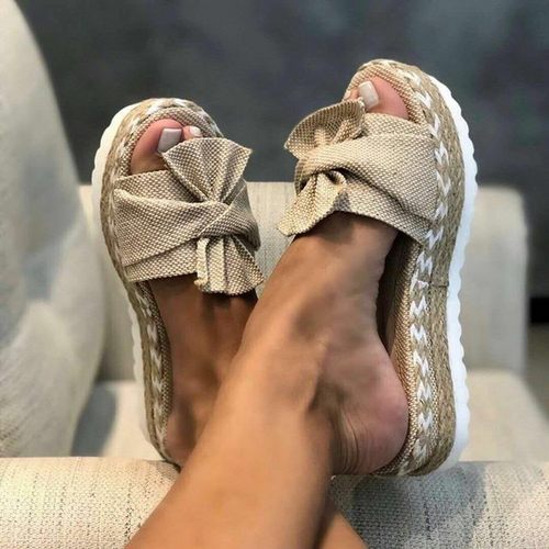 Levoire | Nœud À Barrettes Sandales À Talons Compensés Pour Femmes
