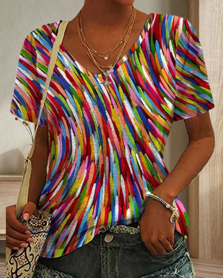 Levoire | T-Shirt À Col Rond Et Impression Colorée