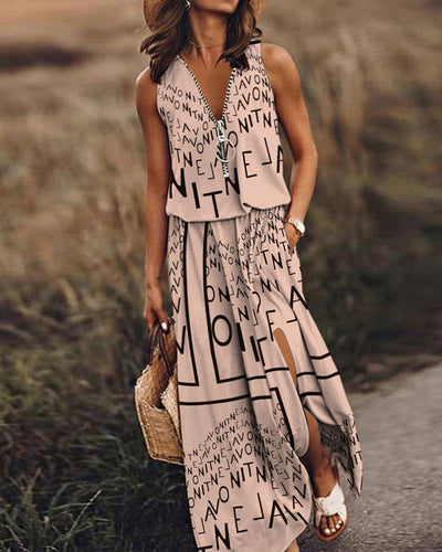 Levoire | Robe sans manches avec un design de lettres