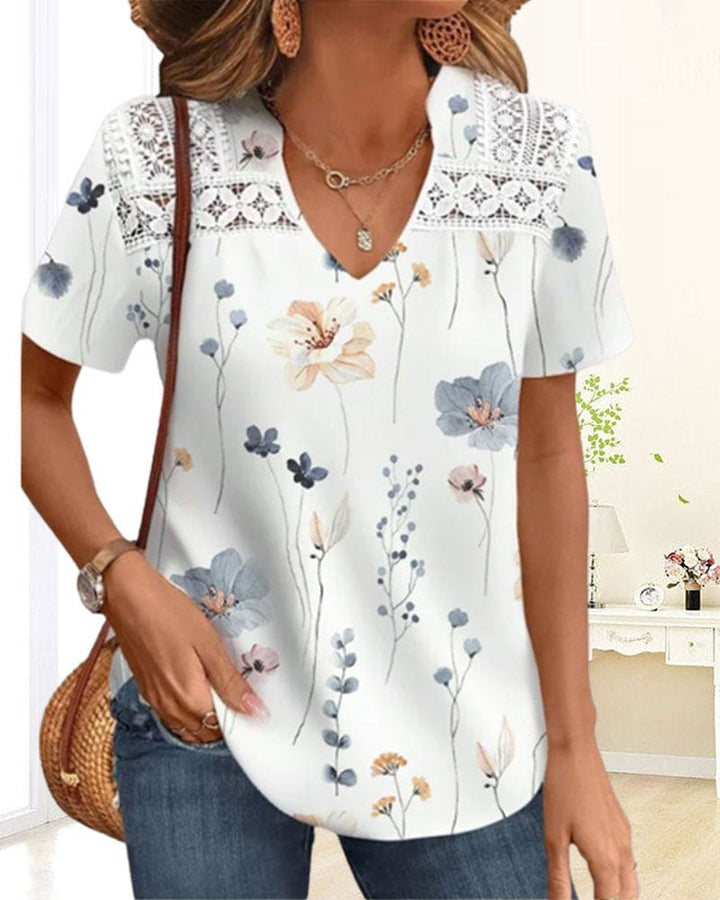 Levoire | Chemise À Col En V Et Motif Floral