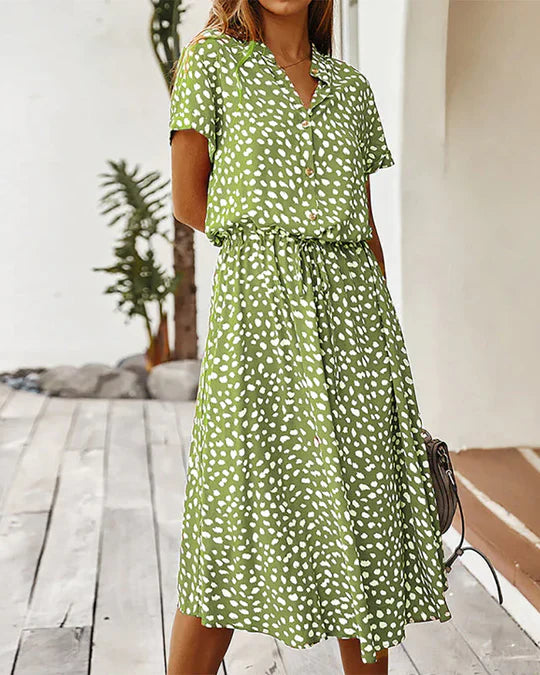 Levoire | Robe Midi À Pois Vert clair