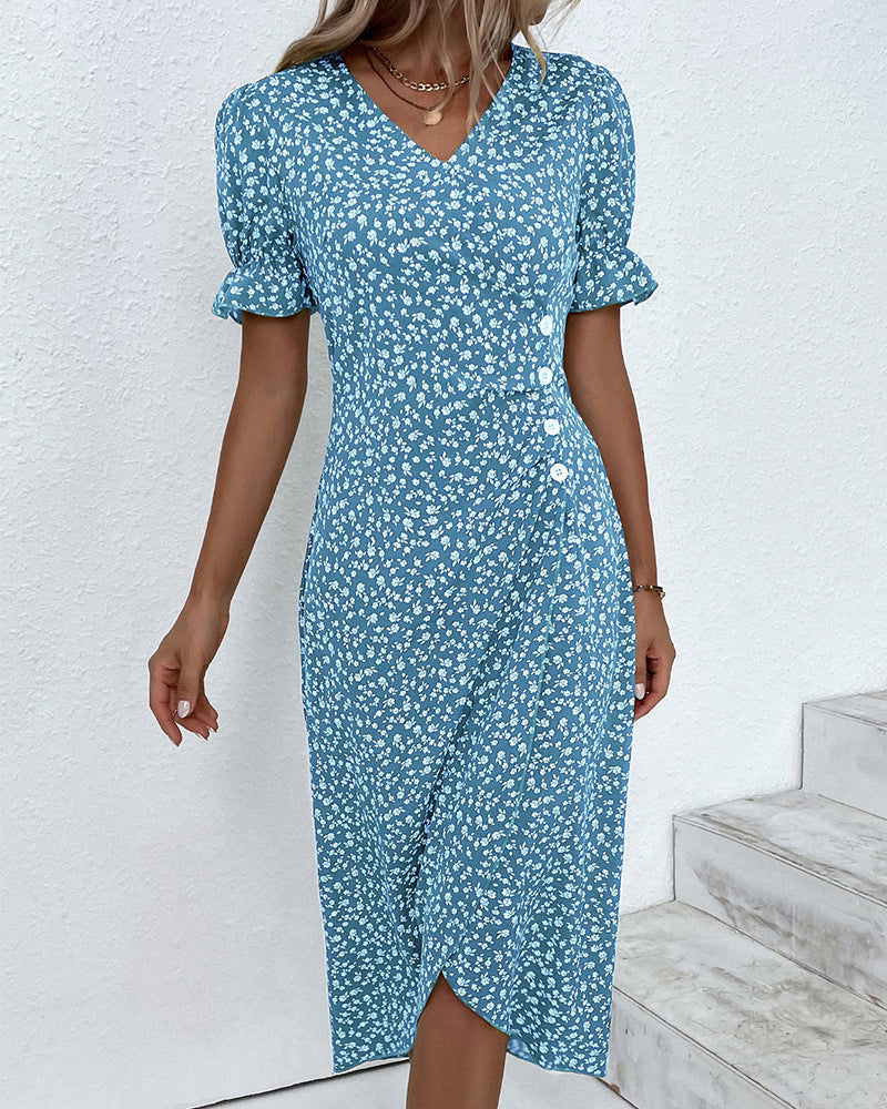 Levoire | Robe À Fleurs Avec Décolleté En V
