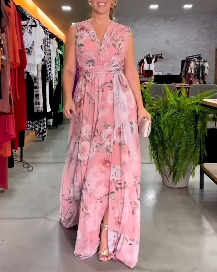 Levoire | Robe Élégante Midi avec Décolleté Rot