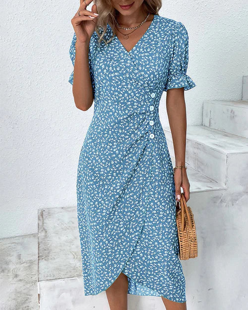 Levoire | Brise D'Été Robe Portefeuille Bleu