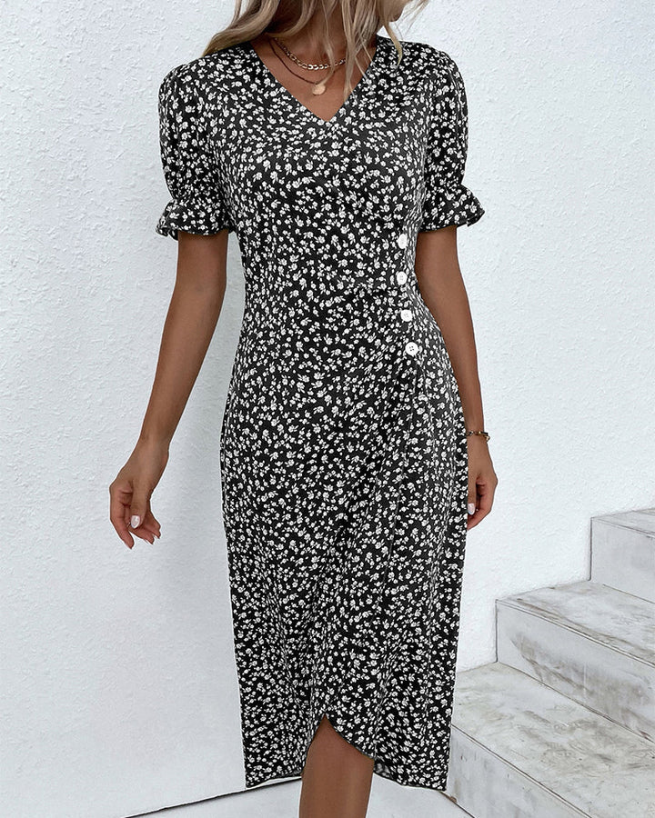 Levoire | Robe À Fleurs Avec Décolleté En V