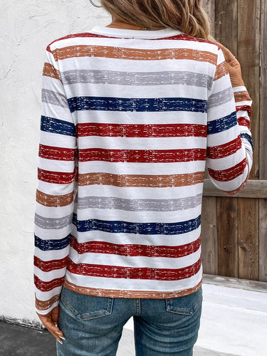 Levoire | T-shirt à manches longues V décolleté contrasté