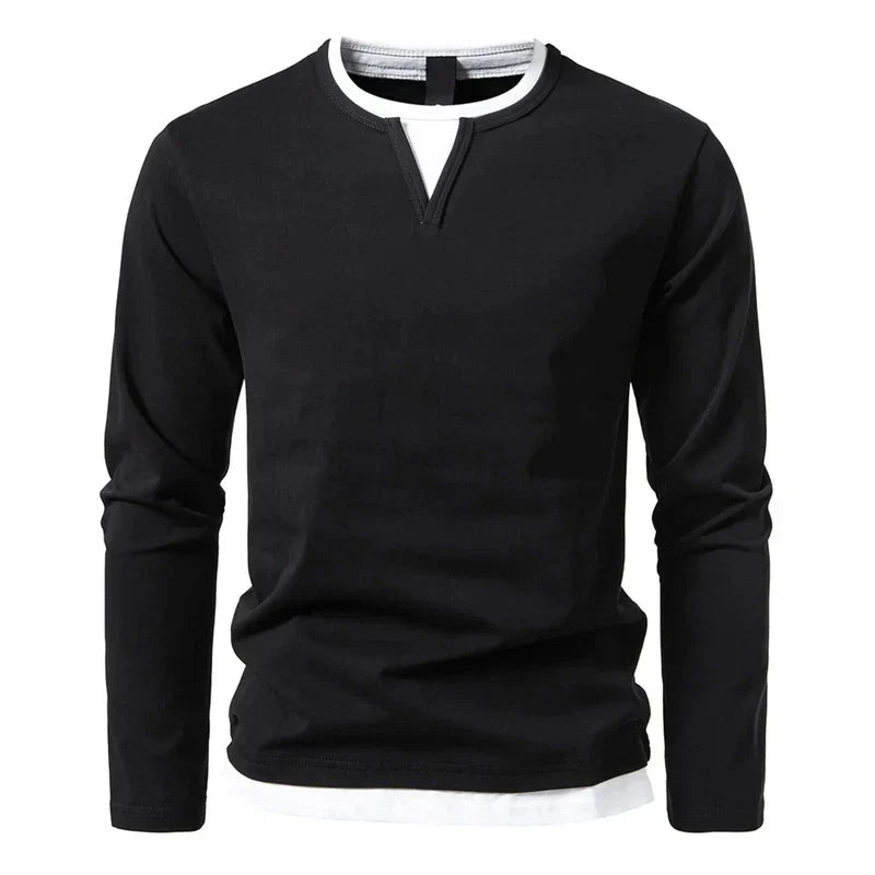 Levoire | Manches Longues Henley Noir