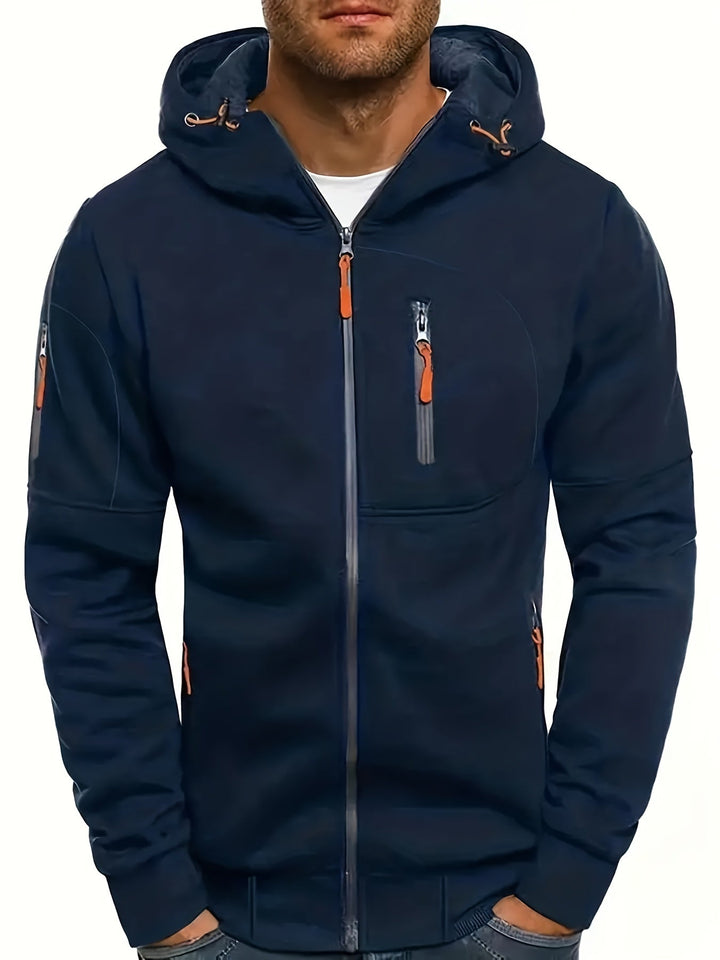 Levoire | Sweat À Capuche Sportif Avec Fermeture Éclair Bleu foncé