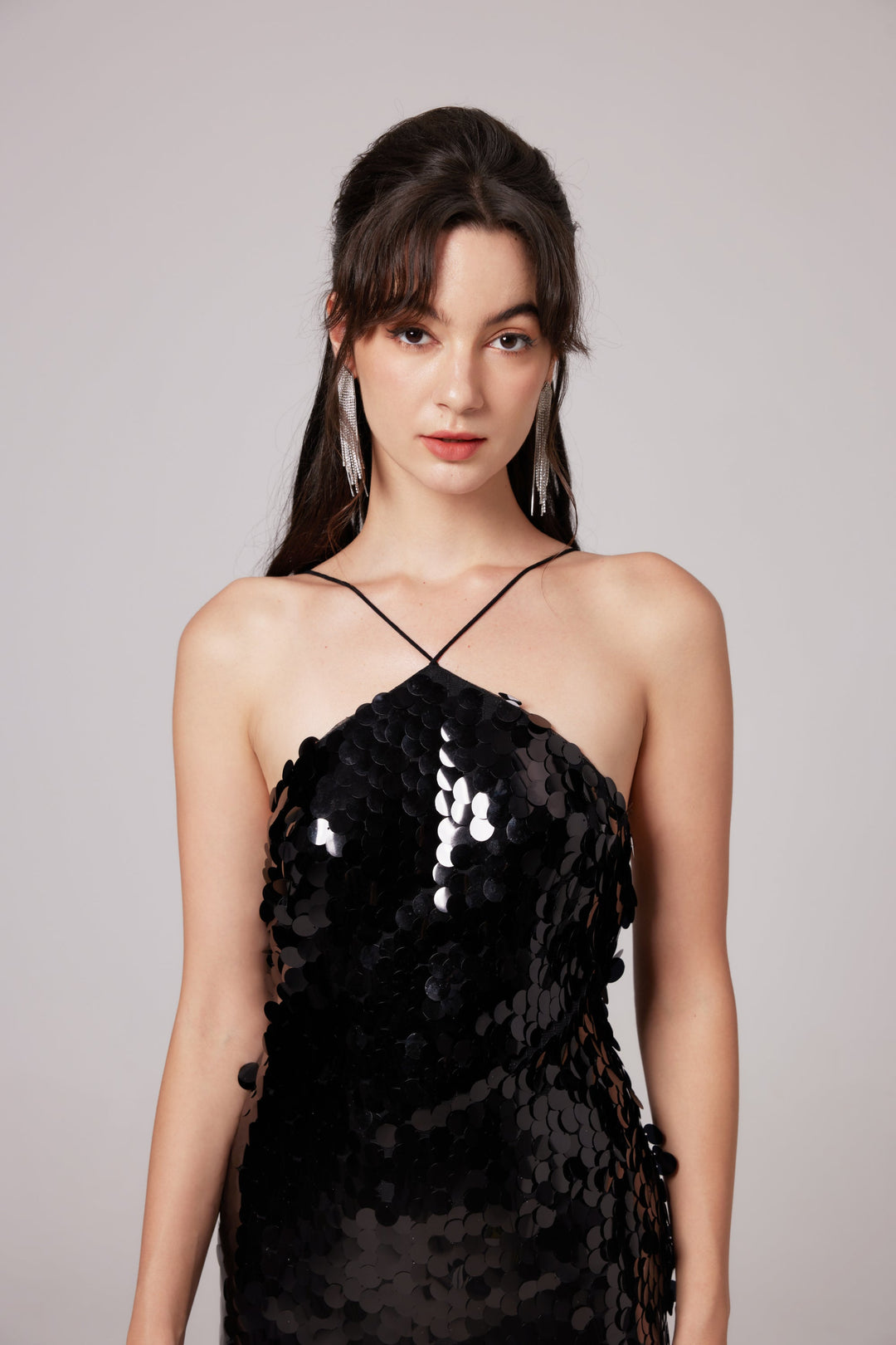 Levoire | Robe Midi Noire Ornée