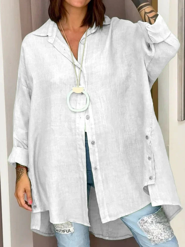 Levoire | Chemise en coton et lin Rento Blanc