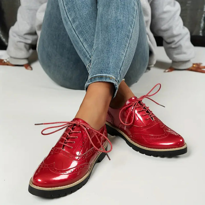 Levoire | Chaussures Vernis De Style Oxford Avec Semelle Épaisse Pour Femmes