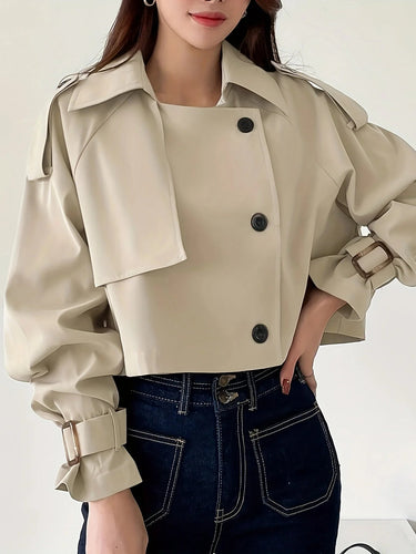 Levoire | Veste à col doublé à manches longues à double boutons