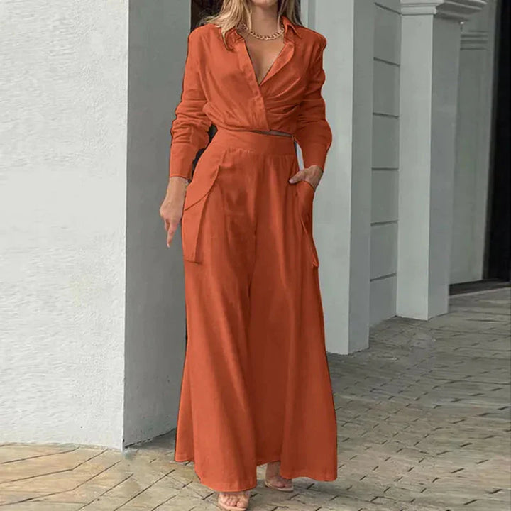 Levoire | Ensemble de chemise et pantalon élégant Orange