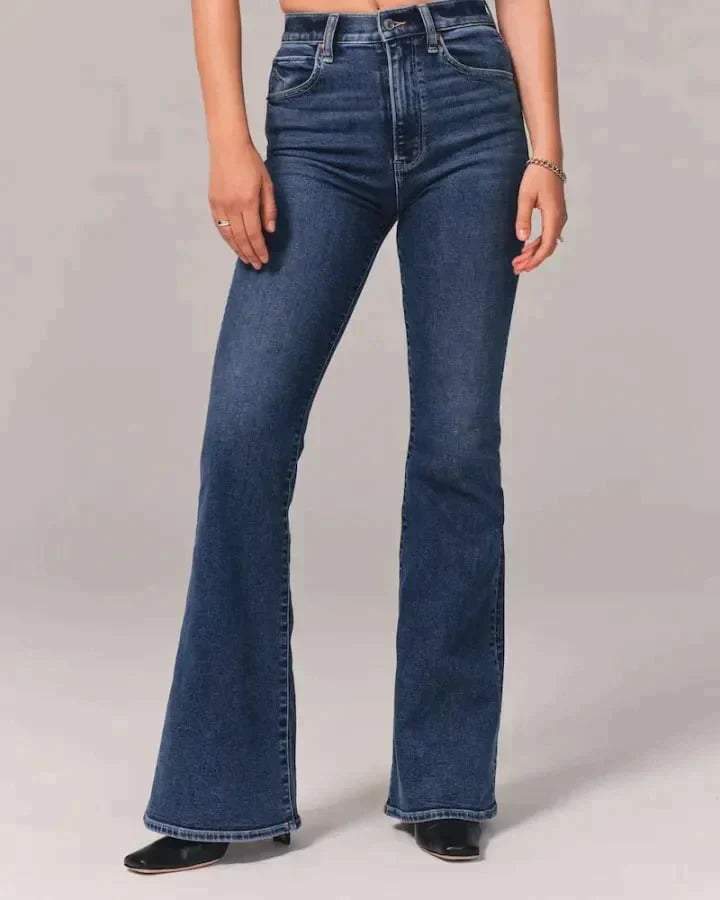 Levoire | Jeans Évasés Extensibles Bleu foncé