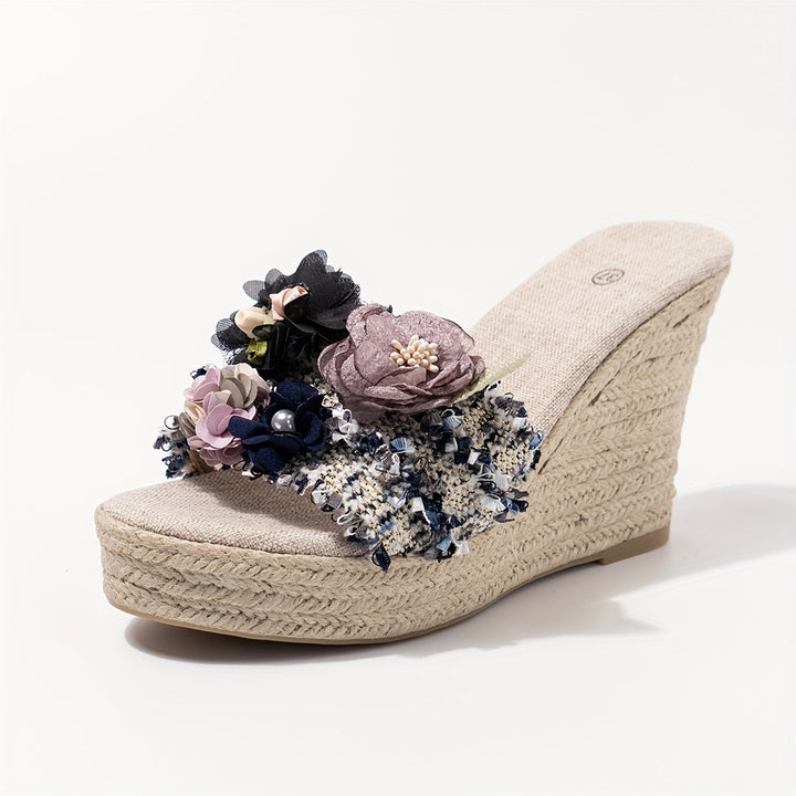 Levoire | Espadrilles Fleuries Pour Femmes Avec Talons