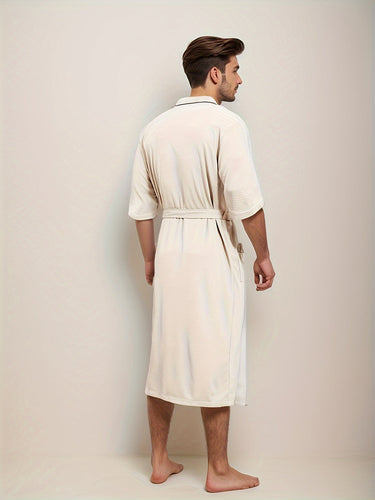 Levoire | Peignoir Pour Homme Élégant À Manches Courtes Et Poches Doubles