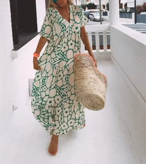 Levoire | Robe longue avec décolleté en V Vert