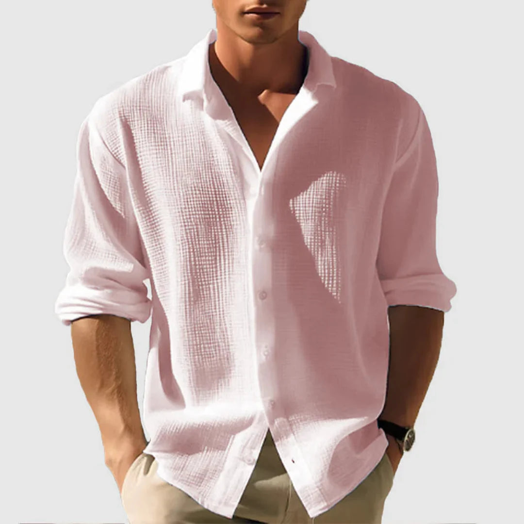 Levoire | Chemise à manches longues avec boutons décontractée Rose