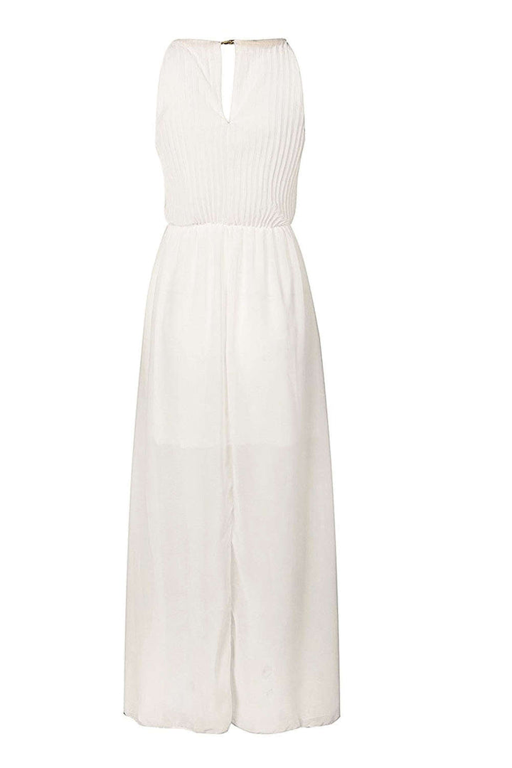 Levoire | Robe de soirée maxi sans manches à dos creux plissé