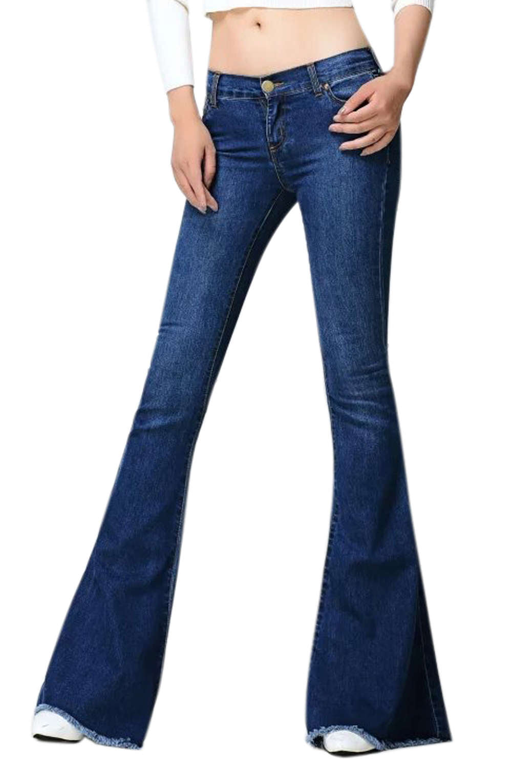 Levoire | Jeans Vintage Évasés Femme Bleu foncé