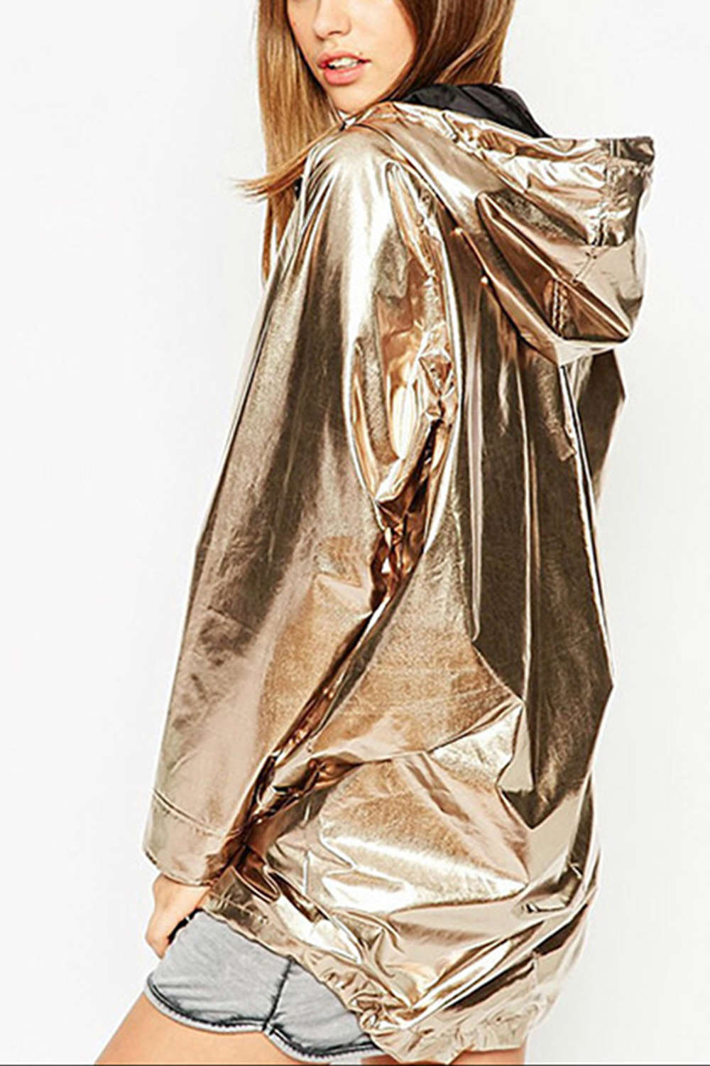 Levoire | Veste à capuche métallique brillante pour filles