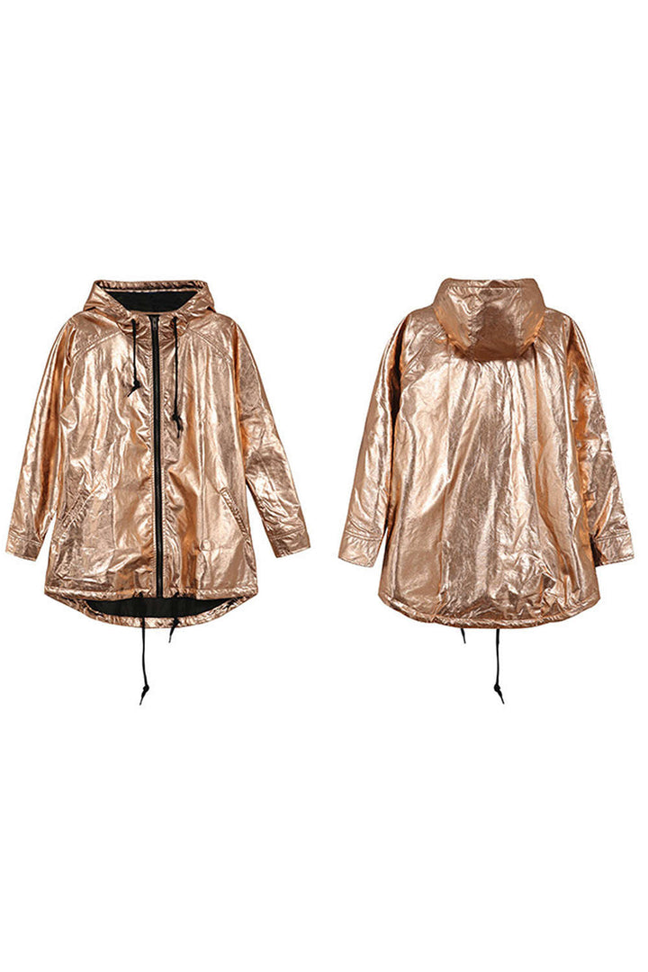 Levoire | Veste à capuche métallique brillante pour filles