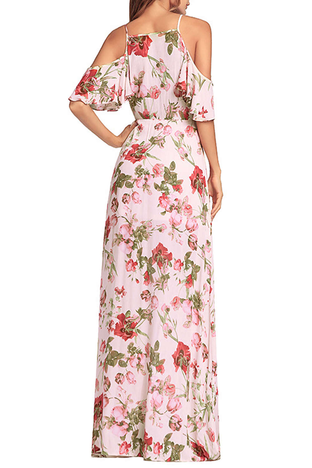 Levoire | Robe Maxi Imprimé Floral Décolleté V Épaules Dégagées