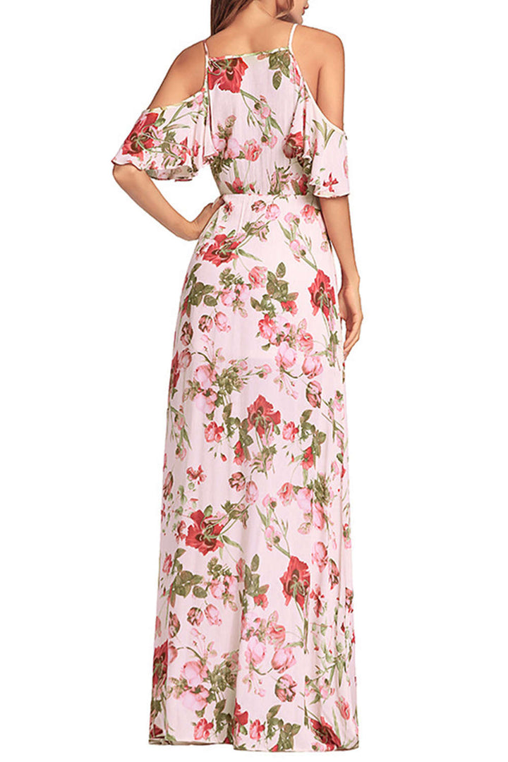 Levoire | Robe Maxi Imprimé Floral Décolleté V Épaules Dégagées