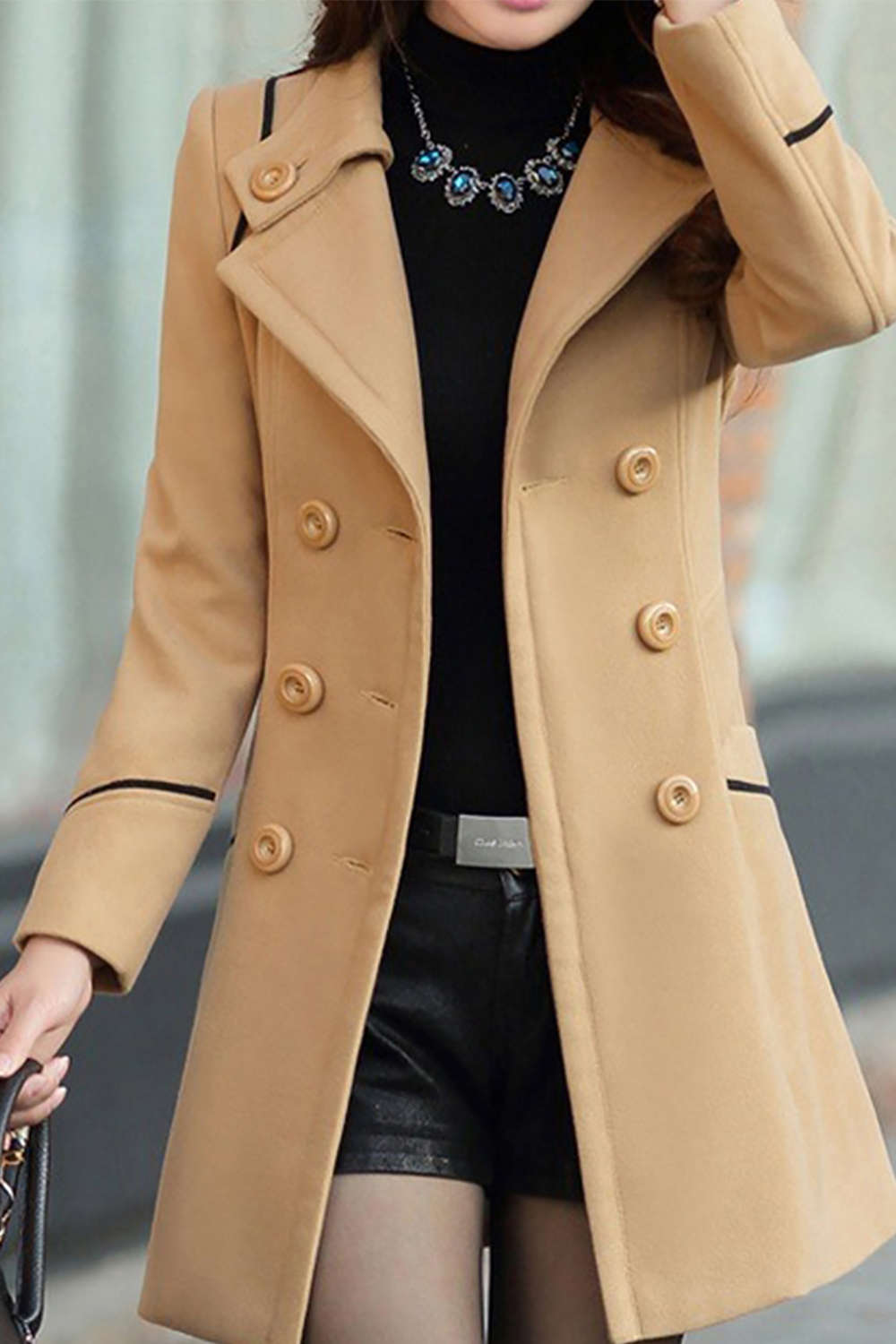 Levoire | Manteau en mélange à double boutonnage pour femmes