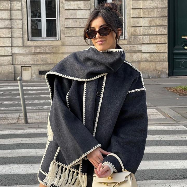 Levoire | Manteau Oversize Avec Écharpe