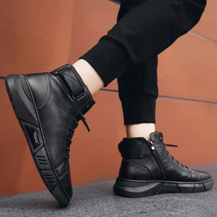 Levoire | Bottes noires Bottes en cuir chaudes