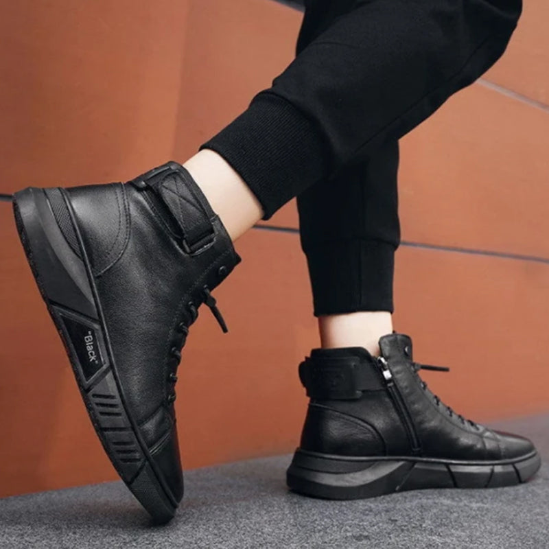 Levoire | Bottes en cuir noires et chaudes