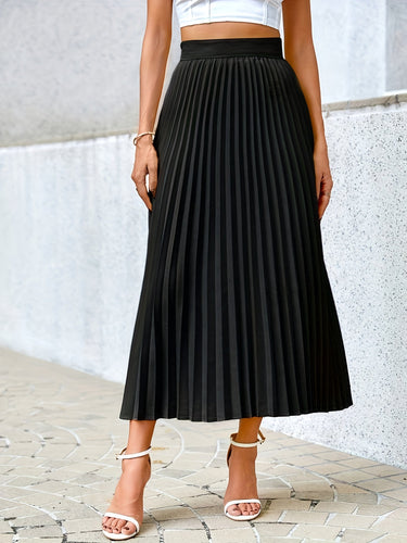Levoire | Jupé Midi A-Line Élégante Avec Pli À L'Avant En Couleur