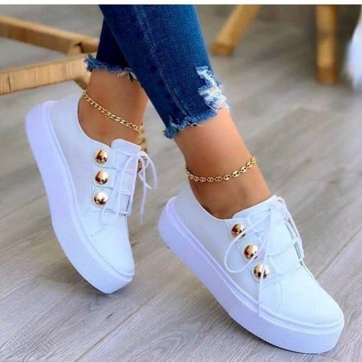 Levoire | Chaussures Confortables Pour Femmes Avec Des Lacets Blanc