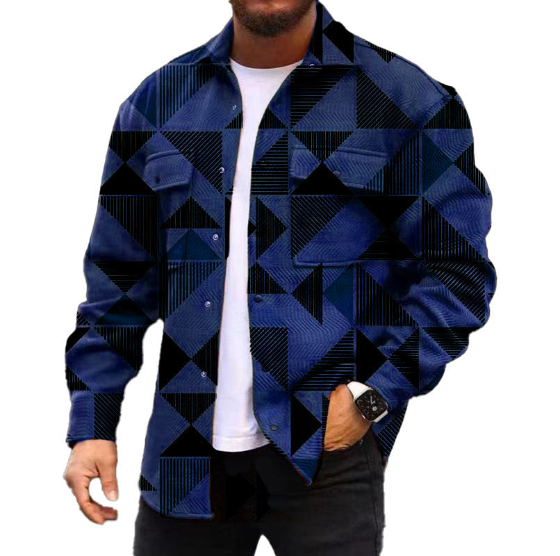 Levoire | Veste À Boutons Avec Poches Pour Hommes Bleu