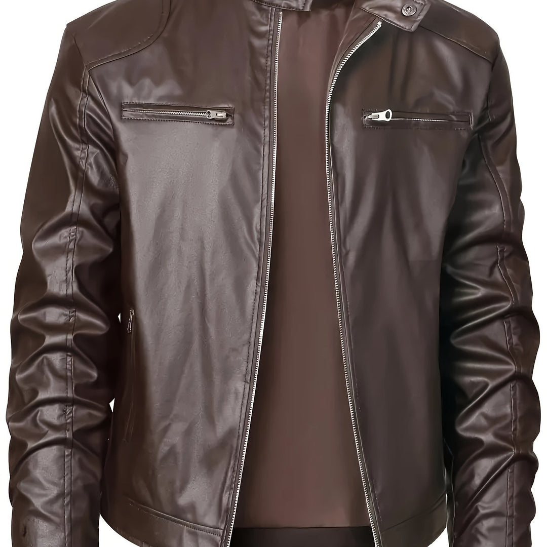 Levoire | Veste En Cuir Pu Stylée Pour Hommes Avec Blocs De Couleur