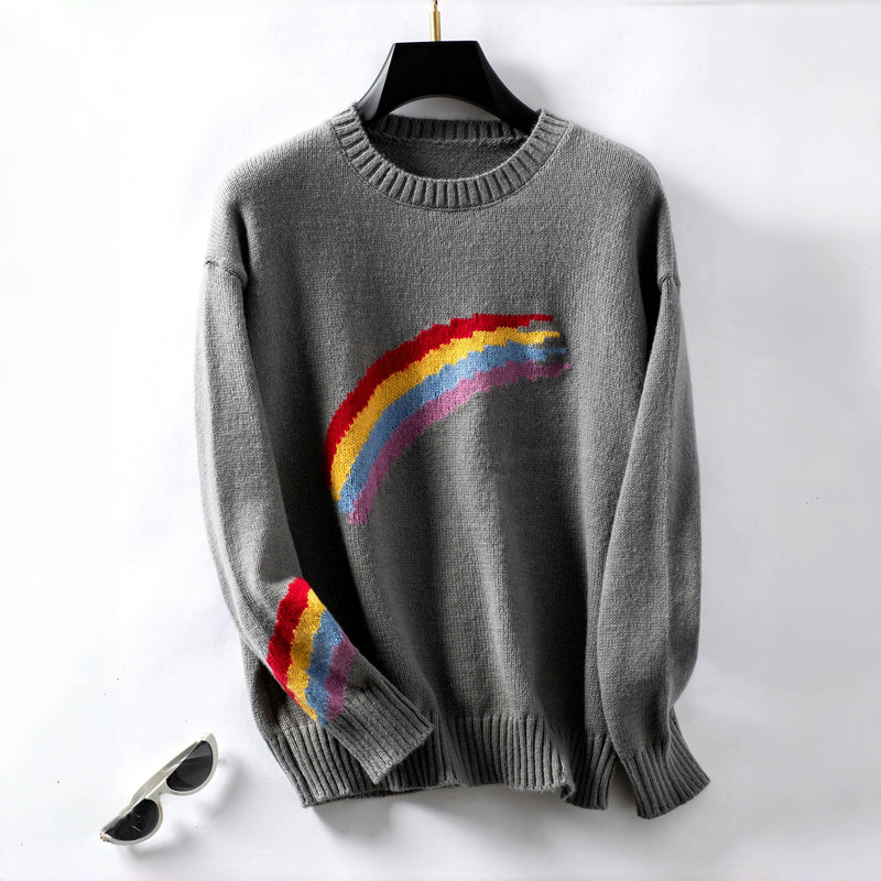 Levoire | En Tricot Arc-En-Ciel Décontracté Gris