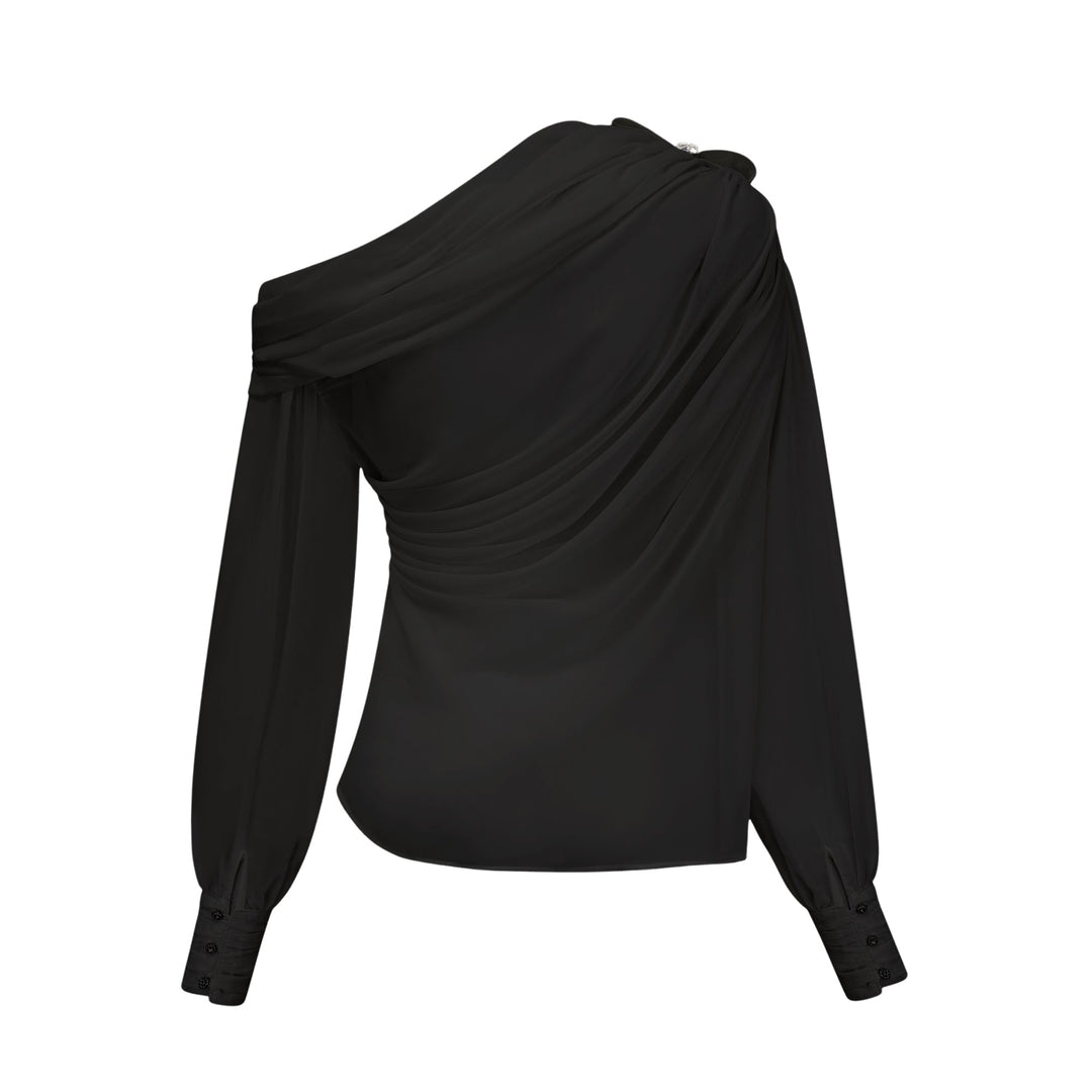 Levoire | Blouse Et Jupe En Tulle Asymétrique Ensemble Coordonné Noir