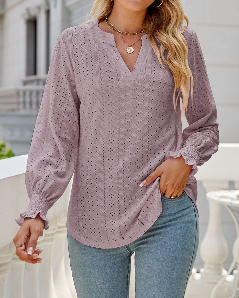 Levoire | Blouse Élégante Avec Détails En Volants Gamle Rose