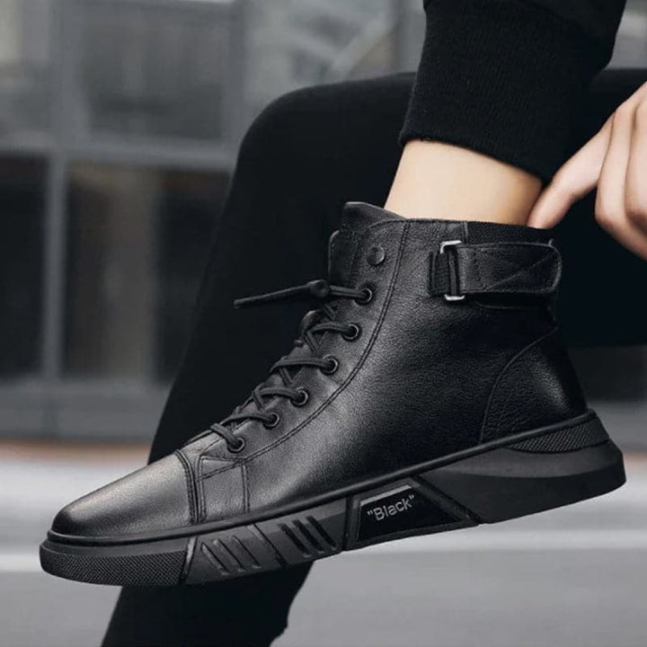 Levoire | Bottes noires Bottes en cuir chaudes