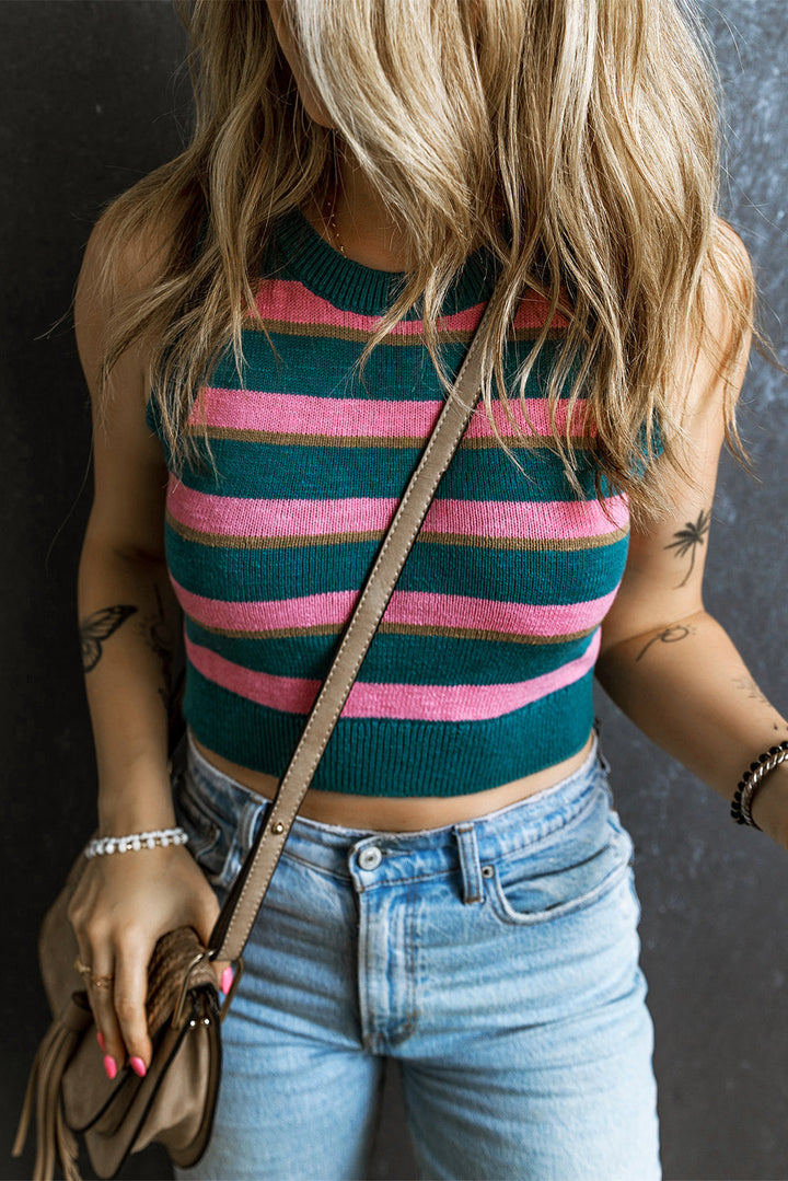 Levoire | Top En Tricot Rayé Sans Manches Pour Femmes