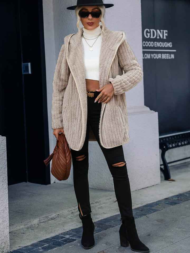Levoire | Manteau Court En Teddy-Fleece Avec Capuche