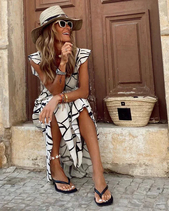 Levoire | Été Robe Classique À Manches Courtes Robe De Loisirs Légère