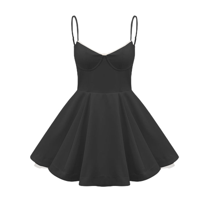 Levoire | Tulle Robe Mini Évasée Noir