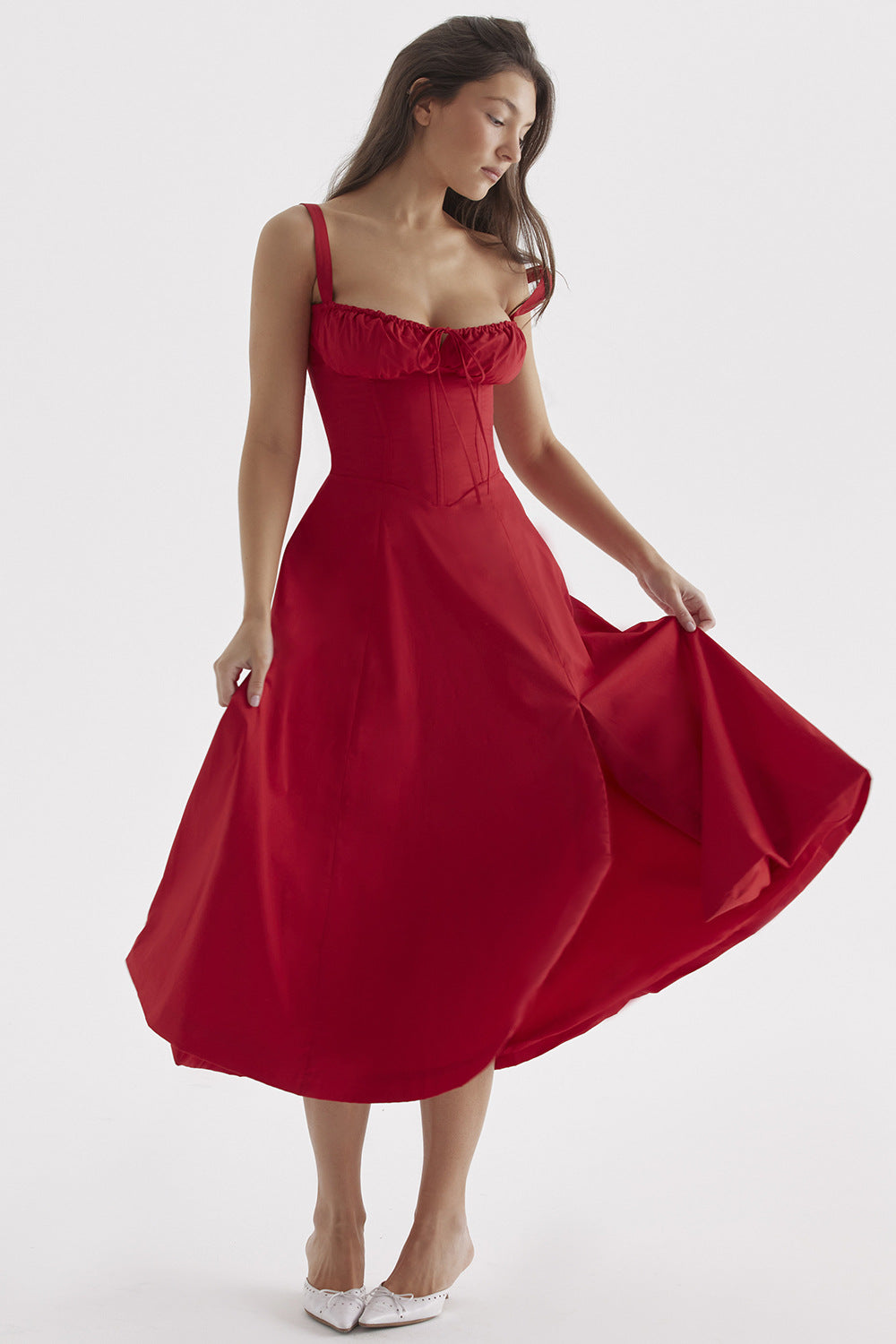 Levoire | Robe à imprimé floral pour femmes, intemporelle et nouvelle Rouge