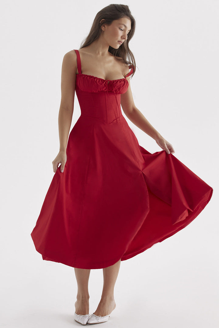 Levoire | Robe à imprimé floral pour femmes, intemporelle et nouvelle Rouge