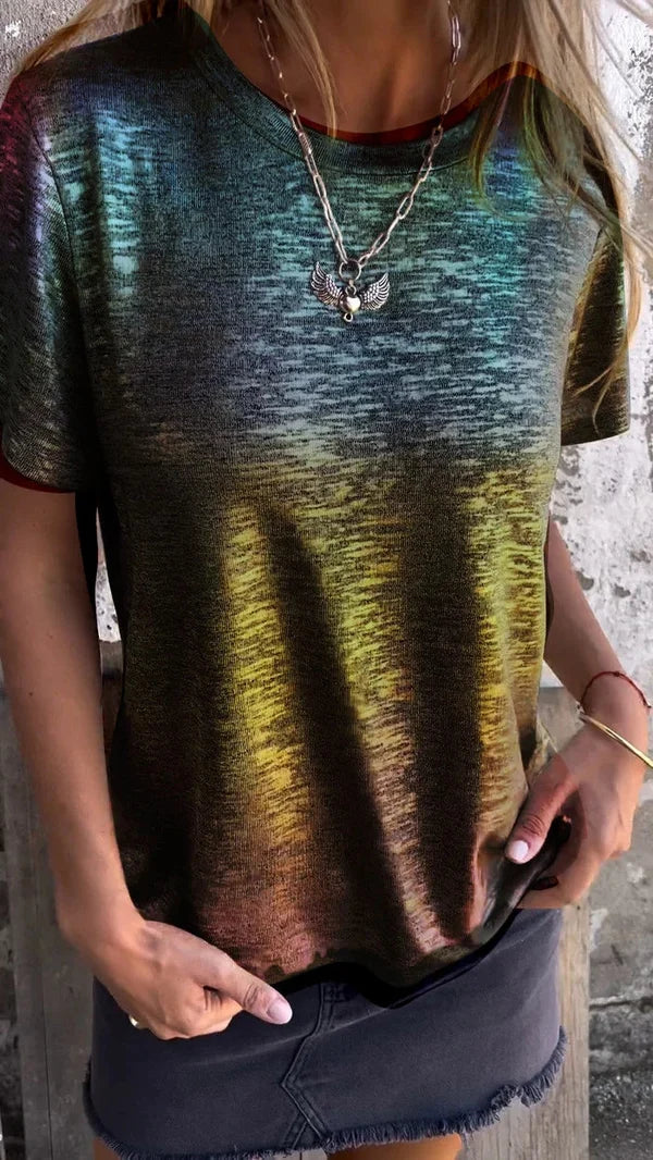 Levoire | T-shirt à manches courtes avec feuille d'or Colorée