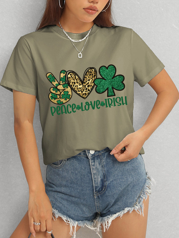 Levoire | PAIX AMOUR IRLANDAIS Col rond T-shirt à manches courtes