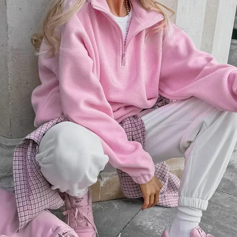 Levoire | Pull Fleece Avec Zip Court