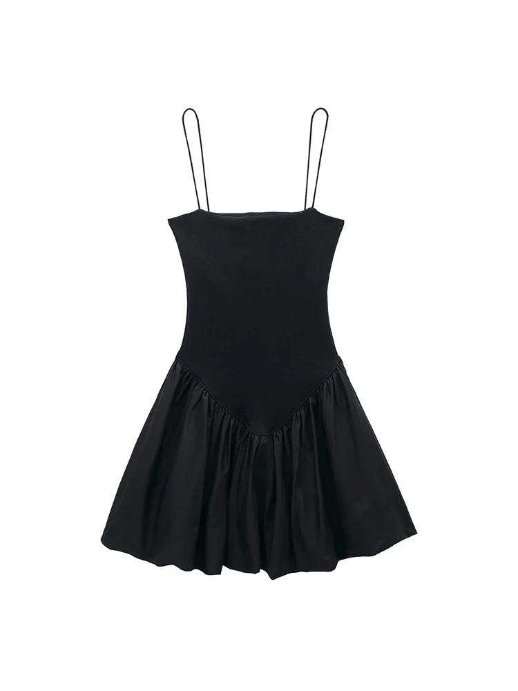 Levoire | Robe En Popeline Mini Avec Manches Bouffantes Noir